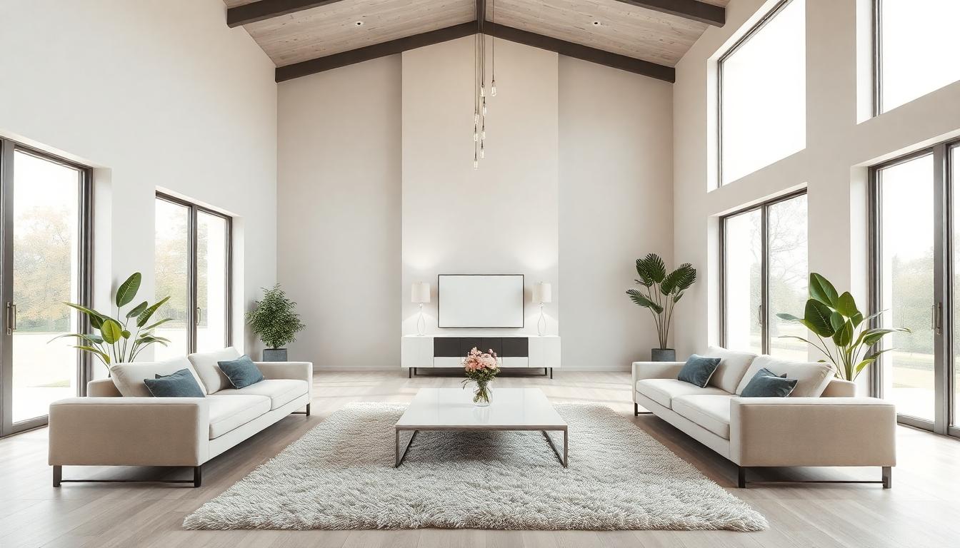 Minimalist Modern High Ceiling Living Room: Elevate Your Space with ...